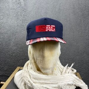 USAG Flag Hat‎ Patriotic Plaid Bill Rope Cap Snapback Baseball Made in USA